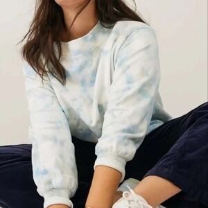 Anthropologie Pilcro Elayna Tie Dye Sweatshirt Large Blue Pullover Lounge Top